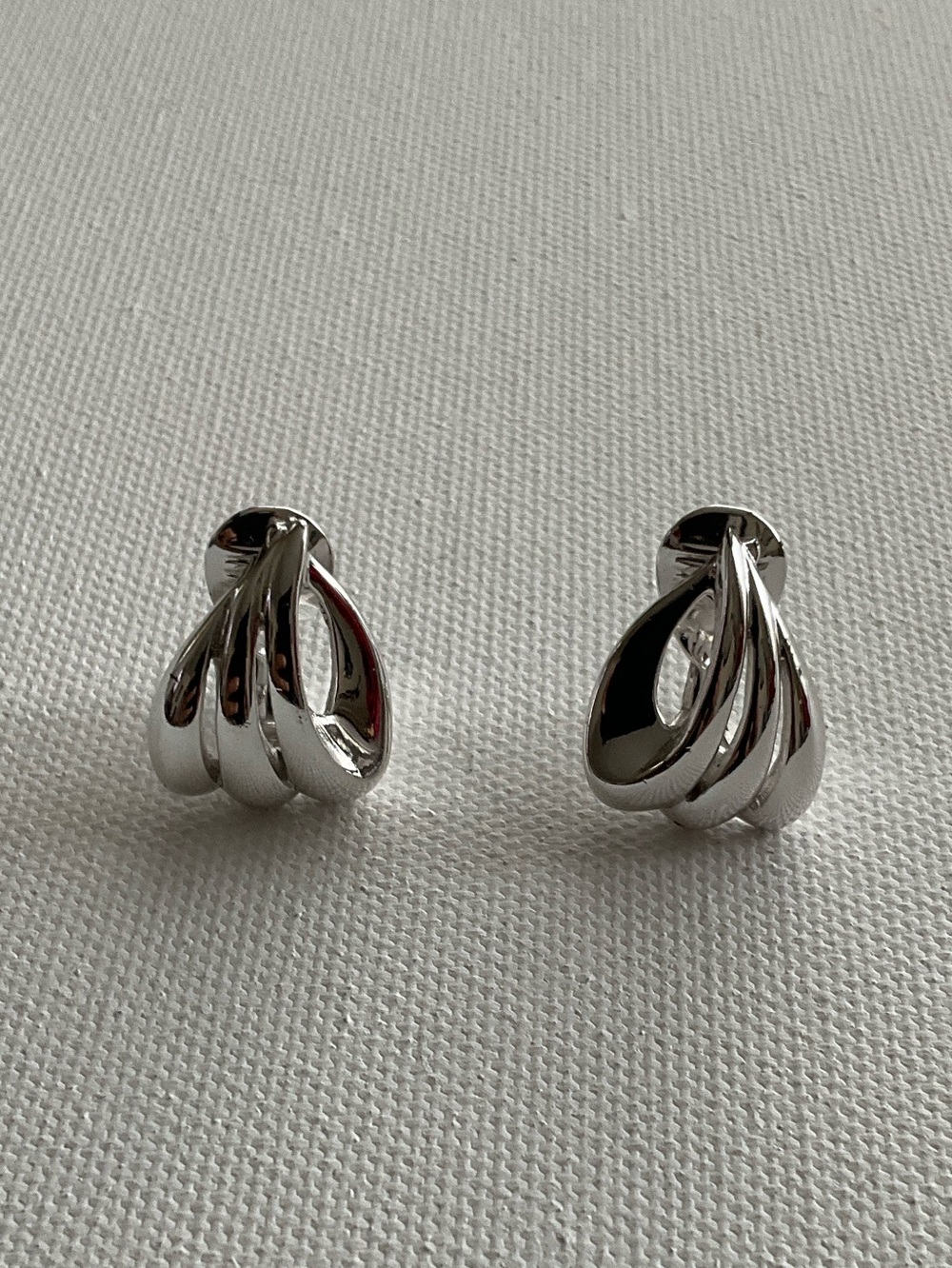 Monet Silver-Tone Sculpted Teardrop Earrings